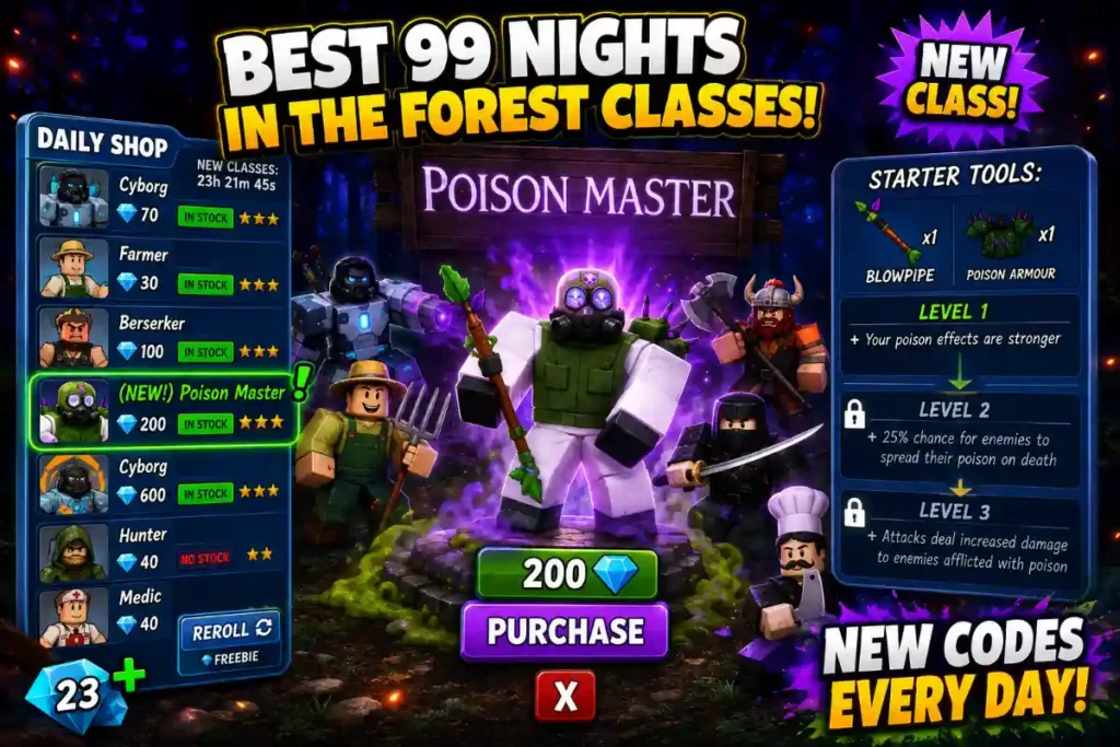 99 Nights Free Classes